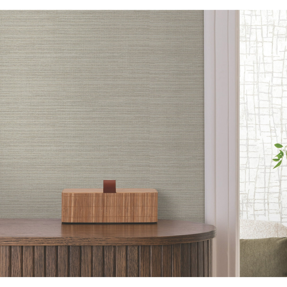 Rhett Grey by Warner Striated Heavyweight Vinyl Wallpaper – Brewster 4207-5428