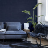 Rafe Navy by Arthouse Woven Texture Wallpaper – Brewster Home Fashions AH946002