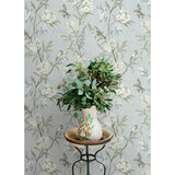 Tea Olive Light Blue by Chesapeake Finch Frolic Wallpaper – Brewster Home Fashions 4169-83140