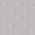 Diamonds geometric grey and silver wallpaper by Boråstapeter for Schumacher, shown in roll and pattern detail.