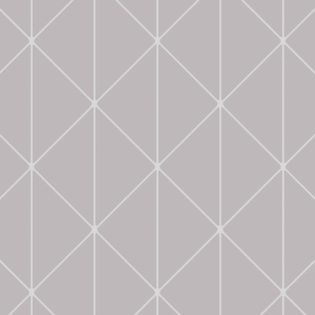 Diamonds geometric grey and silver wallpaper by Boråstapeter for Schumacher, shown in roll and pattern detail.