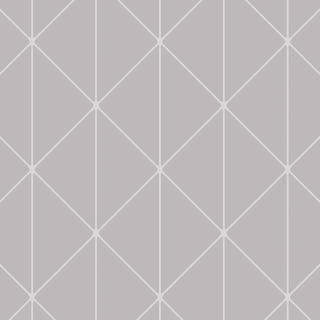 Diamonds geometric grey and silver wallpaper by Boråstapeter for Schumacher, shown in roll and pattern detail.