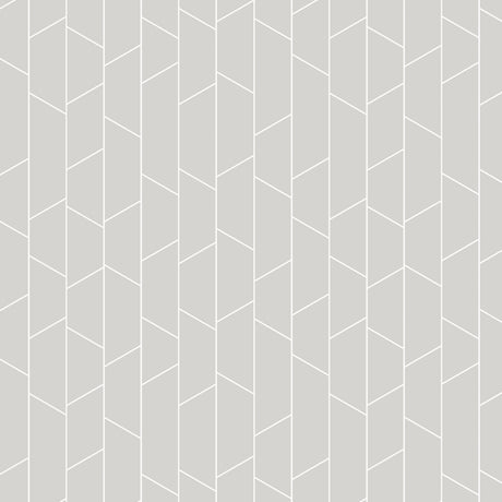 Angle Grey geometric modern wallpaper by Boråstapeter for Schumacher shown in a contemporary bedroom setting.