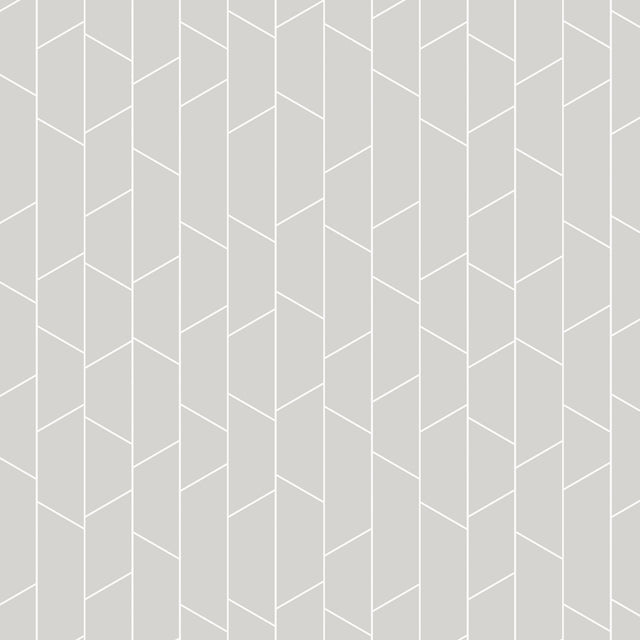 Angle Grey geometric modern wallpaper by Boråstapeter for Schumacher shown in a contemporary bedroom setting.