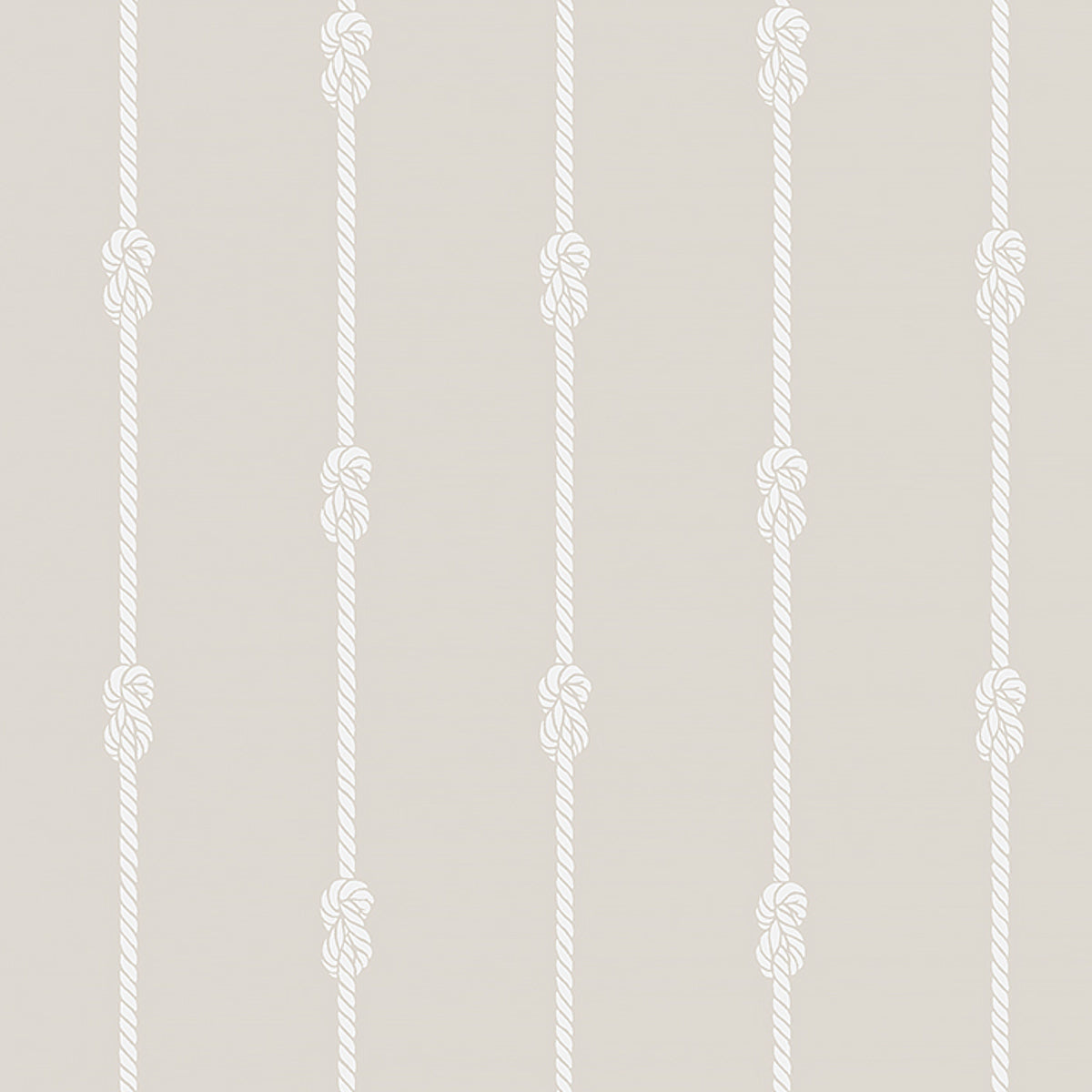 Knot Stripe wallpaper in sand by Boråstapeter for Schumacher, featuring nautical rope stripes with figure-eight knots.