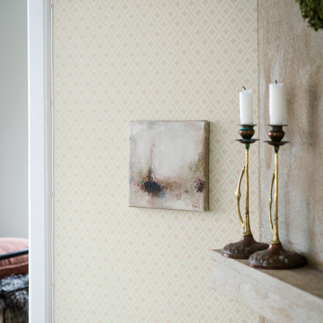 Windrose Clay by Boråstapeter Geometric Trellis Wallpaper – Schumacher 8861