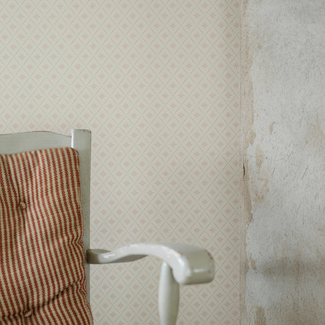 Windrose Clay by Boråstapeter Geometric Trellis Wallpaper – Schumacher 8861