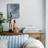 Windrose Blue by Boråstapeter Geometric Trellis Wallpaper – Schumacher 8863