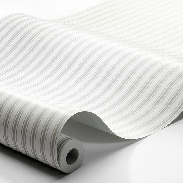 Asp Stripe Stone by Boråstapeter Pinstripe Wallpaper – Schumacher 8872