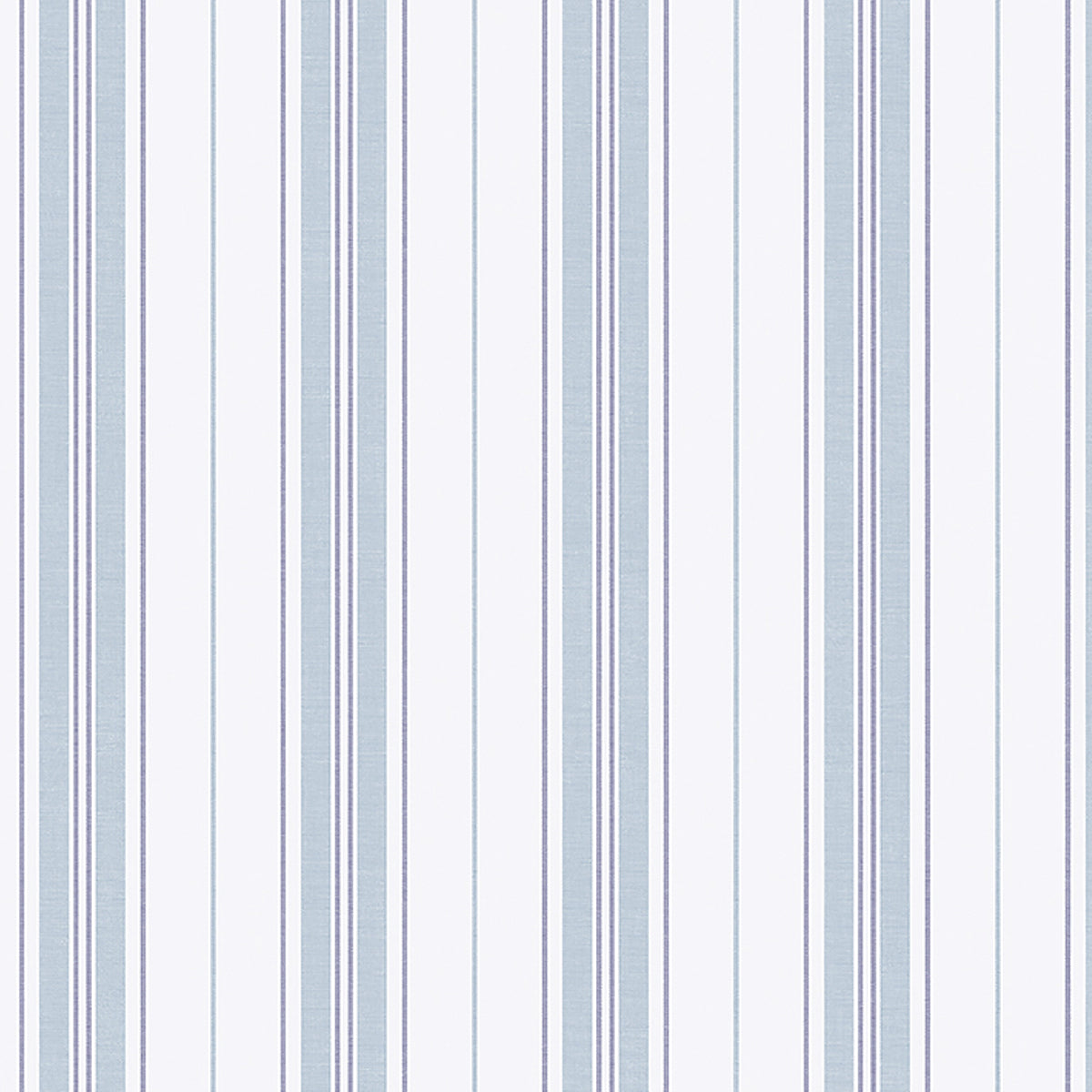 Hamnskär Stripe blue and white nautical striped wallpaper by Boråstapeter for Schumacher, shown in a bedroom interior.