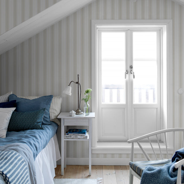 Hamnskär Stripe Naturals by Boråstapeter Classic Vertical Stripe Wallpaper – Schumacher 8877