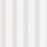 Hamnskär Stripe wallpaper in naturals by Boråstapeter for Schumacher, classic vertical stripe design, shown in a Scandinavian bedroom setting.