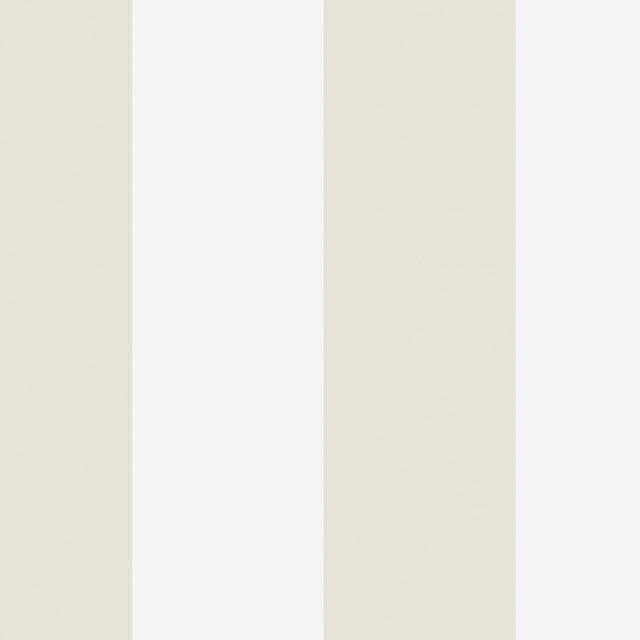 Orust Stripe sand cabana stripe wallpaper by Boråstapeter for Schumacher, shown in a neutral sand and white colorway, classic vertical stripes.