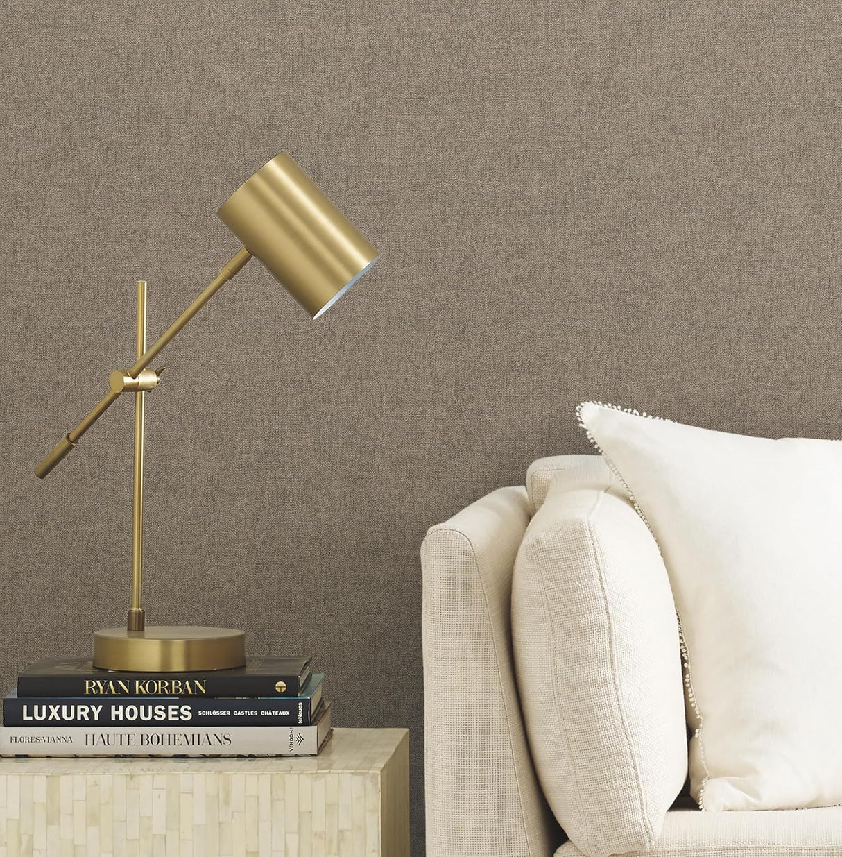 Herringbone Tweed Neutral by Warner Woven Wallpaper- Brewster Home Fashions 4178-4424
