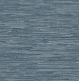 A-Street Prints Exhale Indigo Woven Faux Grasscloth Wallpaper roll and detail