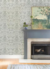 Blanche Dark Green by A-Street Prints Floral Damask Wallpaper – A-Street Prints 4147-27375