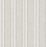 Ayanna Neutral Striped Wallpaper pattern in taupe/grey on cream, 20.5 in x 33 ft roll