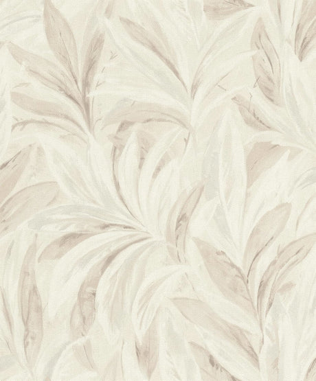 Rasch Rennie Ivory Leaves wallpaper roll and room setting
