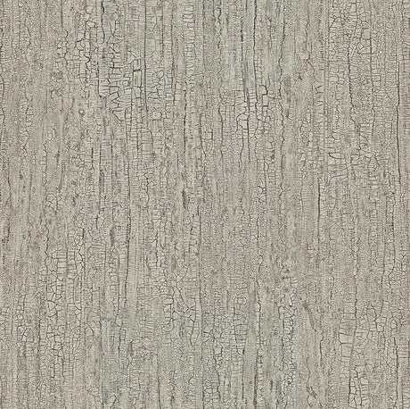 Advantage Ironbark light brown textured bark-look wallpaper roll shown close-up and styled in a bathroom