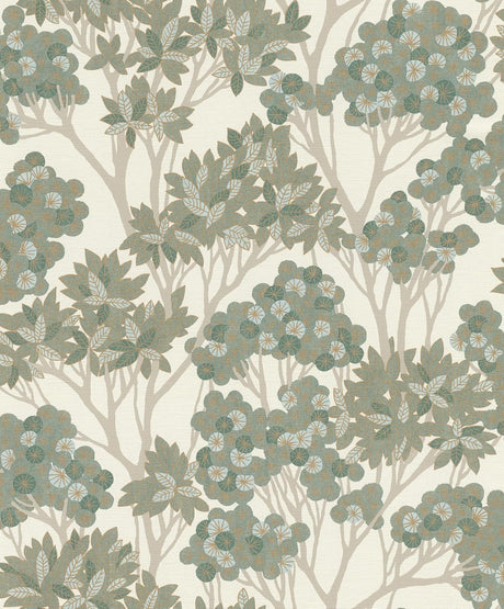 Rasch Stickley Green Tree Wallpaper roll and room scenes