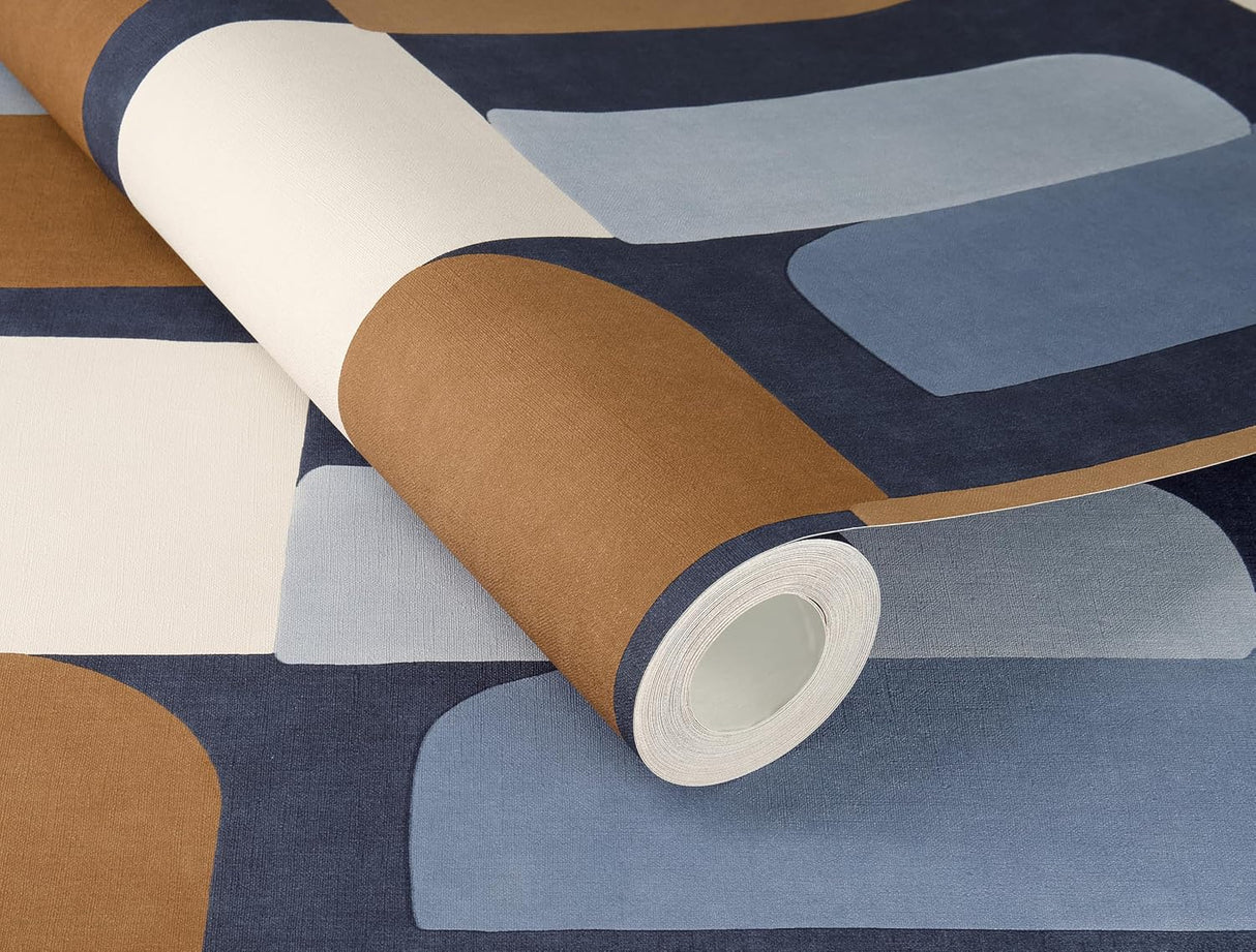 Derain Blue by Rasch Geometric Wallpaper- Brewster Home Fashions RH330519