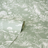Eames Sage by Fine Decor Forest Friends Wallpaper – Brewster Home Fashions FD43345