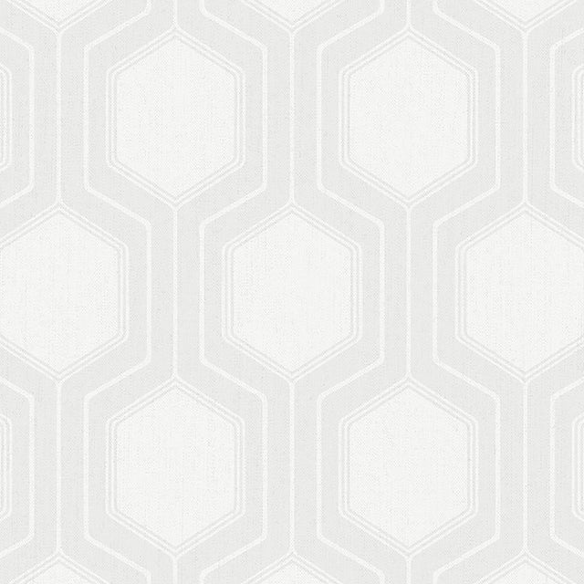 Graphic Hexagon wallpaper in Bone by Boråstapeter for Schumacher, featuring a subtle modern hexagon geometric pattern in a neutral colorway.