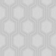 Graphic Hexagon grey wallpaper by Boråstapeter for Schumacher, modern geometric hexagon pattern wallcovering.