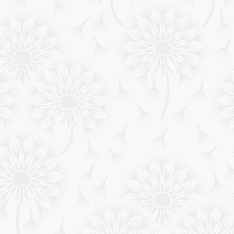 Dandelion wallpaper in pearl by Boråstapeter for Schumacher, featuring a delicate dandelion motif in a soft neutral colorway.