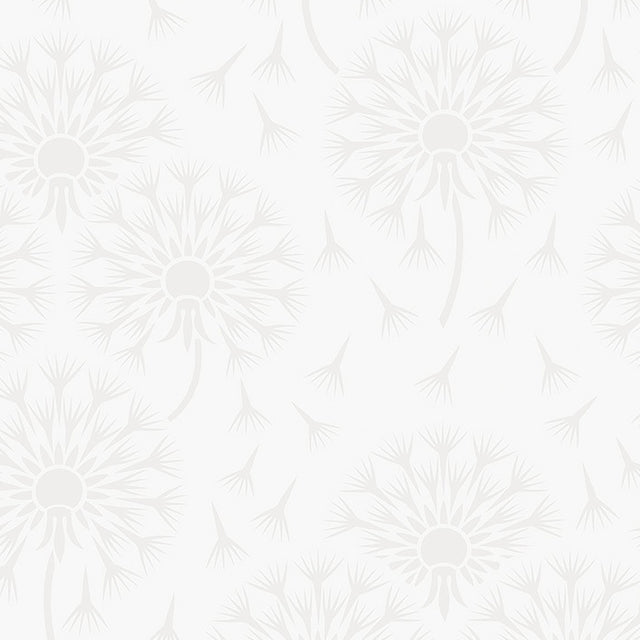 Dandelion wallpaper in pearl by Boråstapeter for Schumacher, featuring a delicate dandelion motif in a soft neutral colorway.