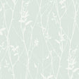 Botanical Whisp wallpaper in Mineral by Boråstapeter for Schumacher, featuring a delicate branch and flower silhouette in a soft mineral colorway.