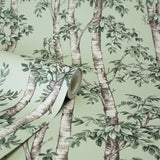 Bastian Green by Fine Decor Trees Wallpaper – Brewster Home Fashions FD43341