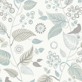 Slate-colored botanical and leaf patterned wallpaper, Leaf Rhapsody by Boråstapeter for Schumacher
