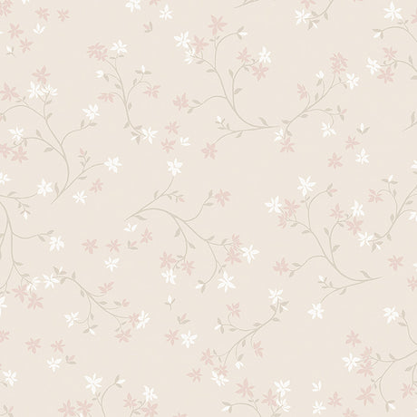 Fresh Air wallpaper by Boråstapeter for Schumacher, featuring delicate corn lily blossoms in a natural colorway.