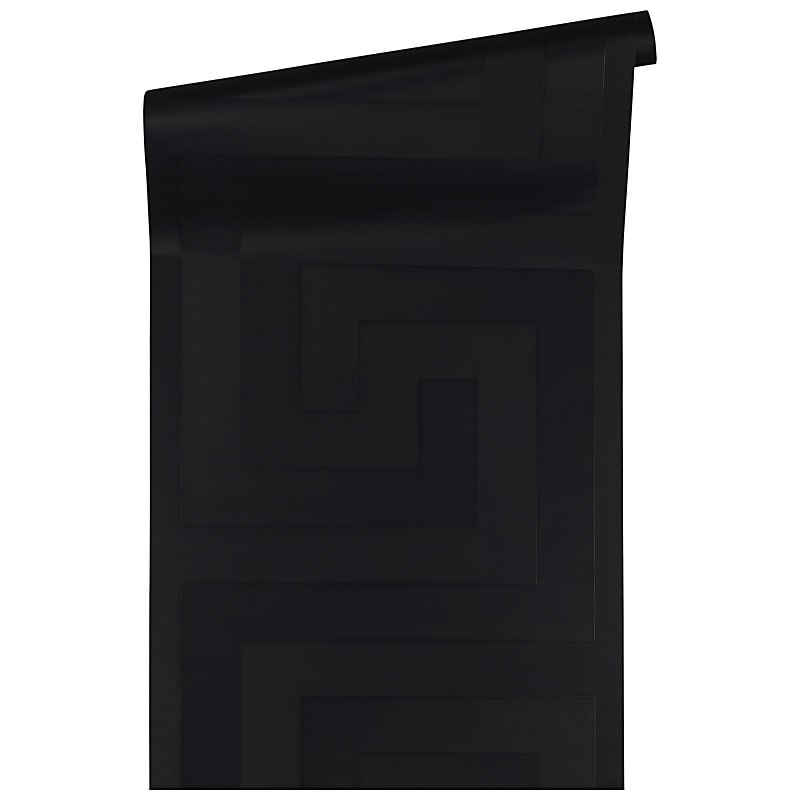 Eternity Glamorous Night by Versace Greek Key Gloss Heavyweight Vinyl Wallpaper – Versace 935234X -Sample