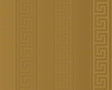 Versace Valor wallpaper in Treasure colorway featuring a tone-on-tone Greek key motif in vertical bands with a semi-gloss gold finish.