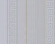 Metallic silver and pewter Greek key stripe wallpaper in the Versace Valor design