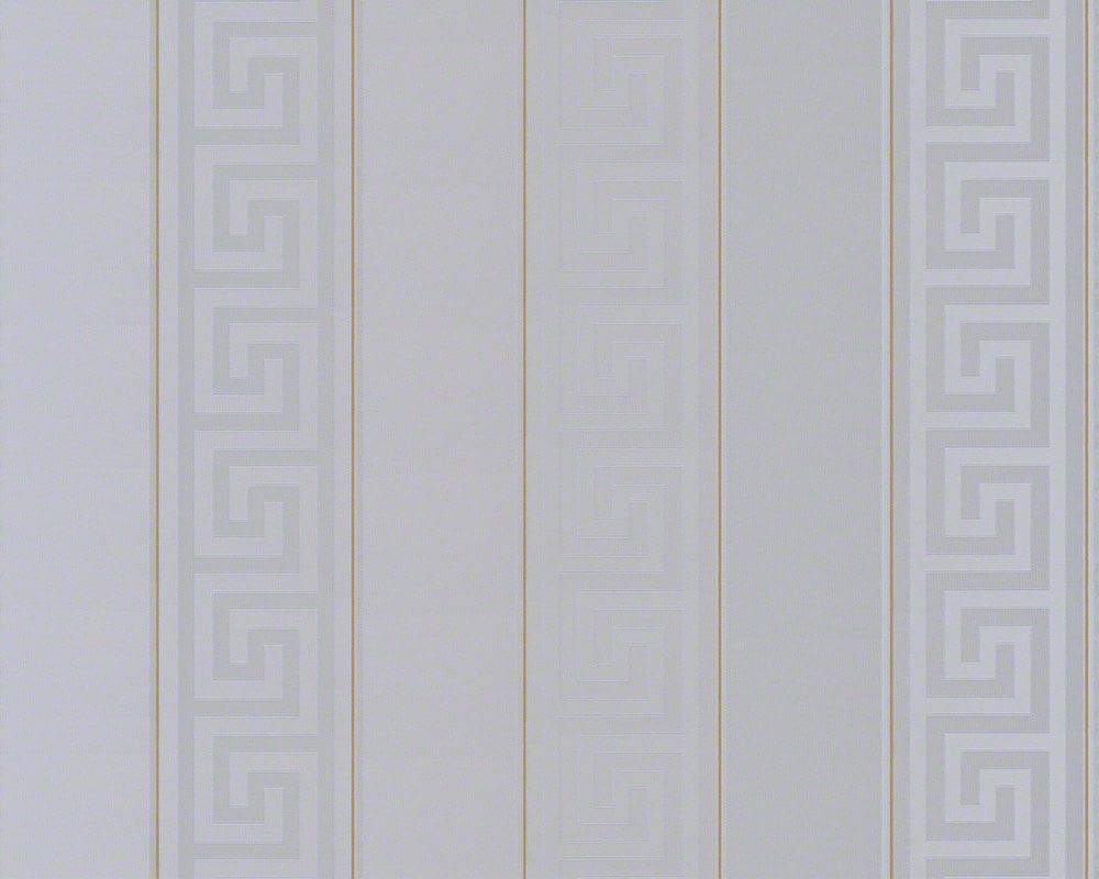 Valor Rocky Coast by Versace Volume 5 Metallic Greek Key Stripe Wallpaper – Versace 935245X-Sample