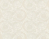 Versace Allegro cotton white acanthus scroll vinyl wallpaper pattern