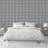 Hudson Grey by Arthouse Checkered Plaid Wallpaper – Brewster Home Fashions AH251906