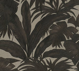 Paragon Black Tile by Versace Tropical Botanical Vinyl Wallpaper – Versace 962401X-Sample