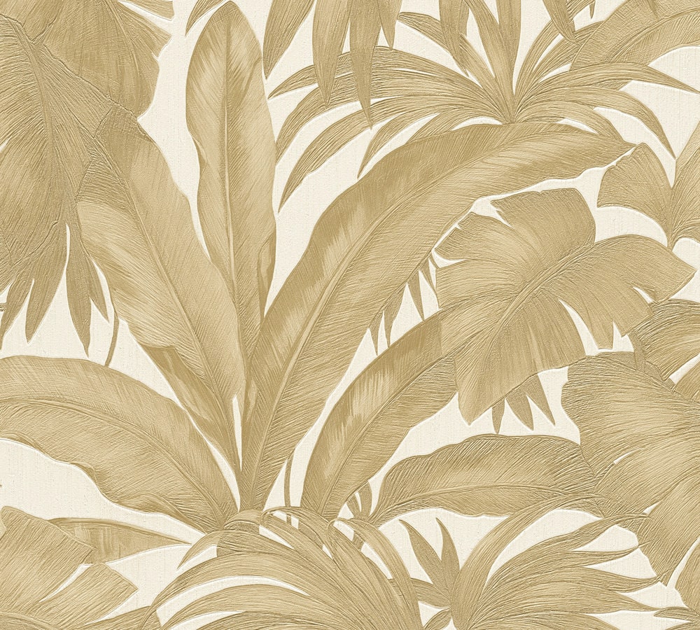 Paragon Opulance Gold by Versace Volume 5 Heavyweight Vinyl Tropical Botanical Wallpaper – Versace 962404X-Sample