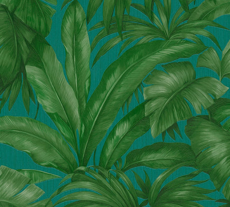 Paragon Spruce tropical botanical leaf wallpaper by Versace