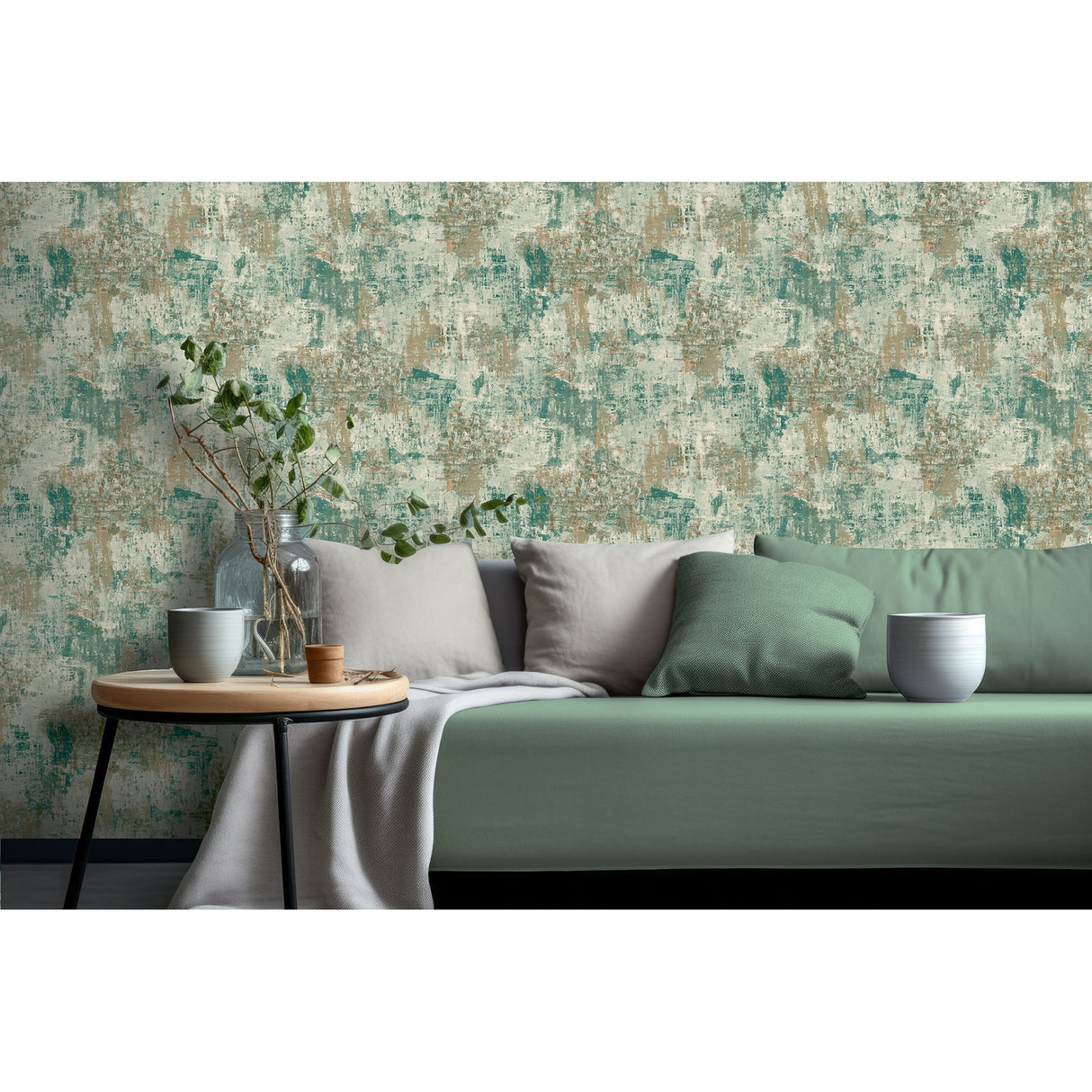 Sergio Green by Arthouse Abstract Texture Wallpaper – Brewster Home Fashions AH100193AH