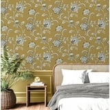 Juliette Mustard by Fine Decor Jacobean Wallpaper – Brewster Home Fashions FD43450