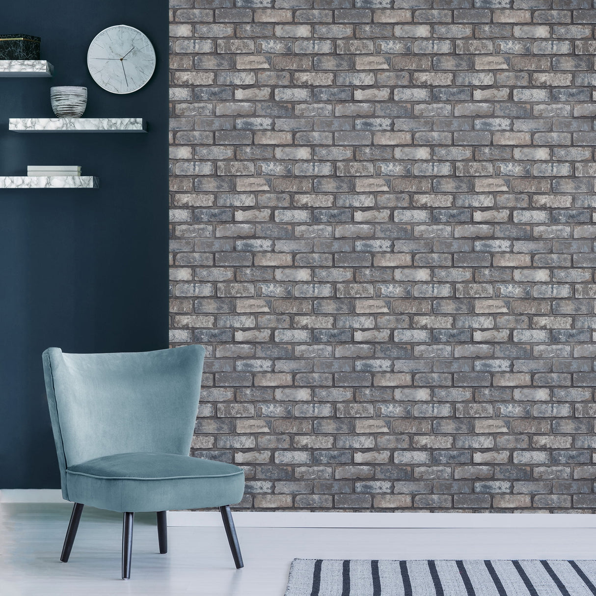 Darren Grey Loft Brick by Fine Decor Photorealistic Brick Wallpaper – Brewster Home Fashions FD43799