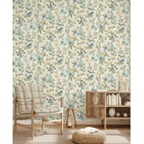 Elspeth Light Yellow by Fine Decor Floral Trail Wallpaper – Brewster Home Fashions FD43448
