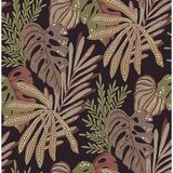 Alocasia Burgundy Tropical Foliage Wallpaper roll, 20.5 in x 33 ft