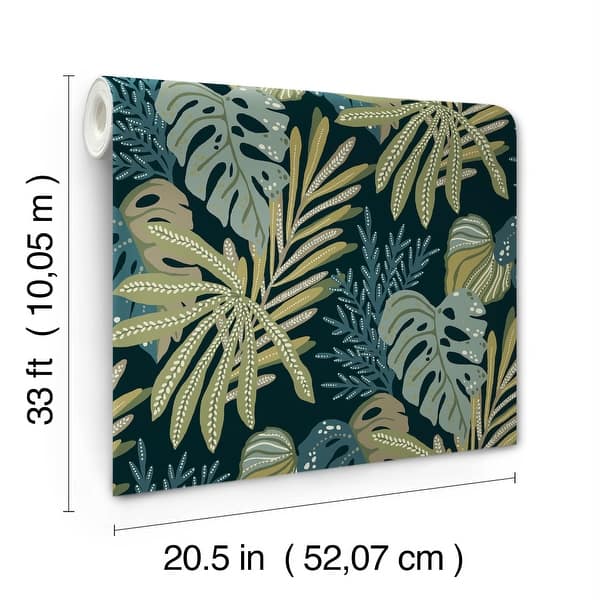Alocasia Green by A-Street Prints Tropical Foliage Wallpaper- A-Street Prints 4177-27739