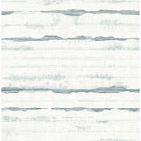 A‑Street Prints Destin Teal Stripe Wallpaper in teal with shibori-style stripes